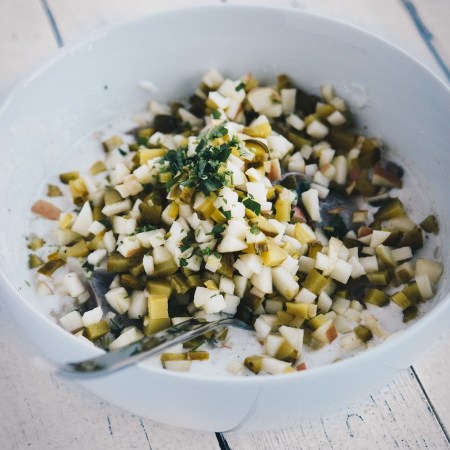 Salata de heringi cu cartofi "germana" - Reteta mea